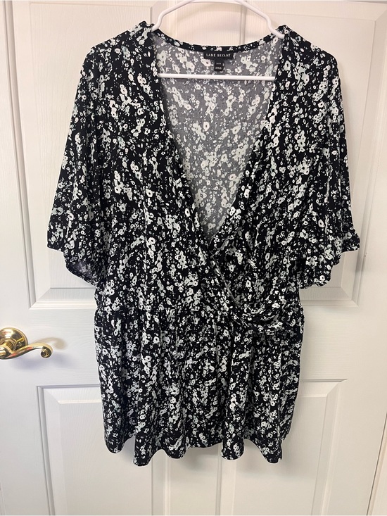 Lane Bryant Tops - Lane Bryant Black and White Floral Print Top